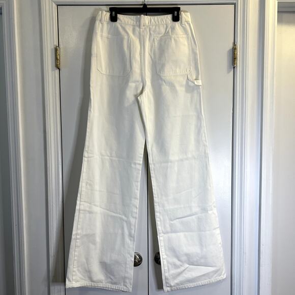 Nili Lotan Quentin White Wide Leg Pants Size 10 NWT Made in USA - Picture 5 of 7